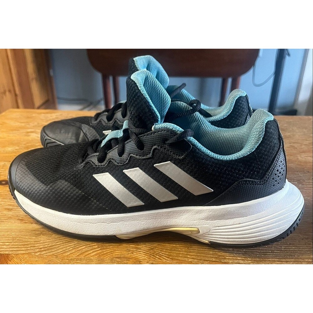 Adidas Gamecourt 2 Men's 7 Black Blue White Tennis Court Athletic Shoes